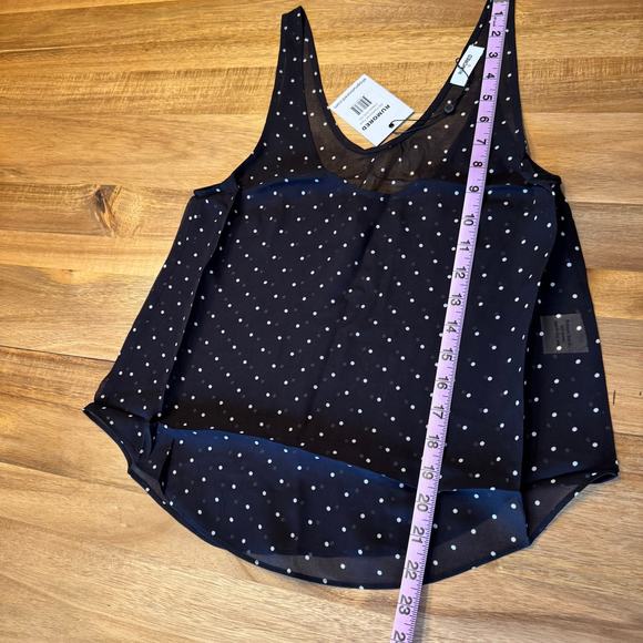 Rumored Old Fashioned Top Polka Dot Sheer Classic Tank Extra Small Black White - Picture 6 of 10